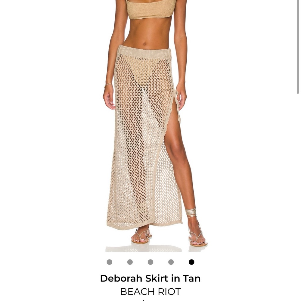 Beach Riot Tan Mesh Skirt